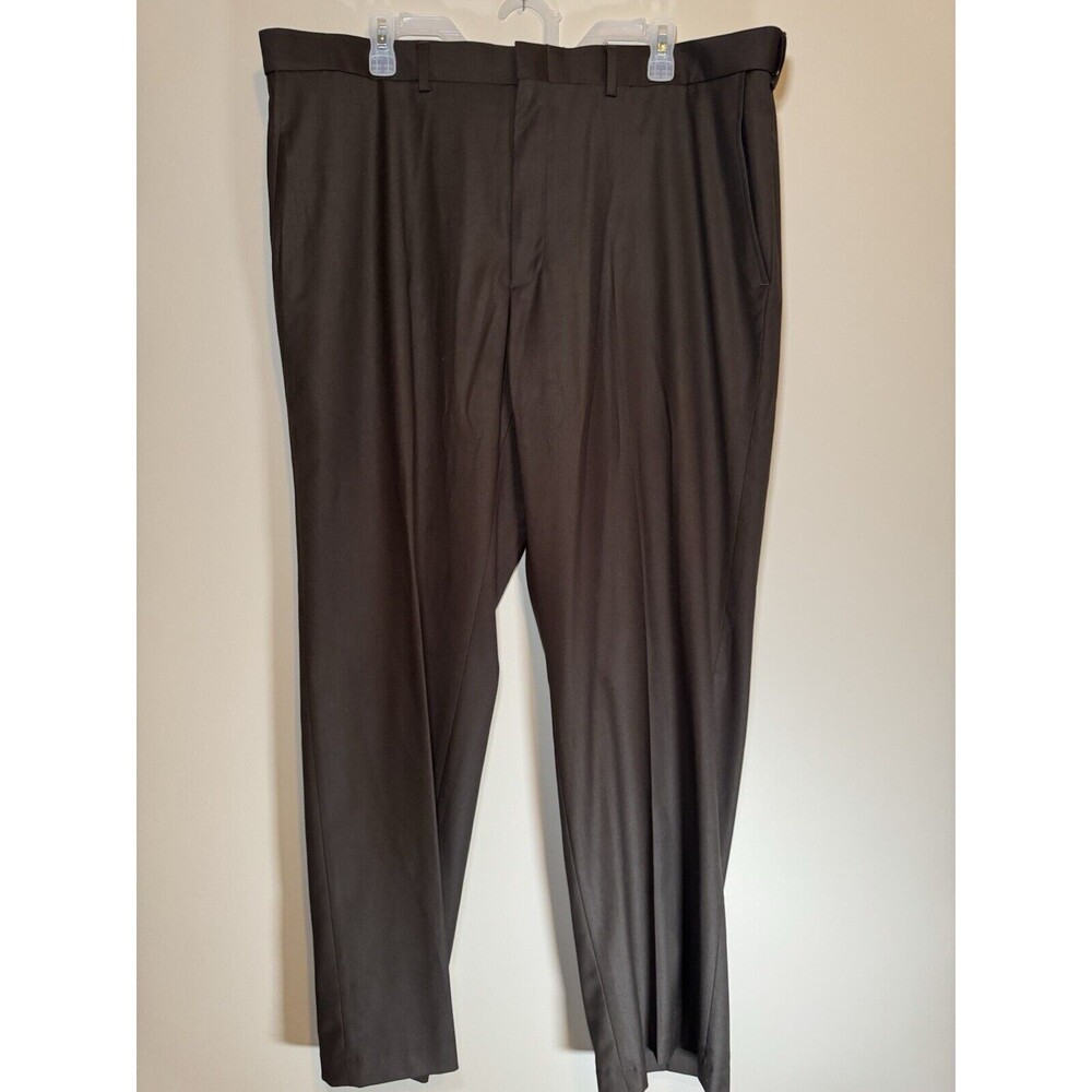 Haggar Dress Pants Mens 40x30 Classic Fit Premium Comfort Wrinkle Free Brown